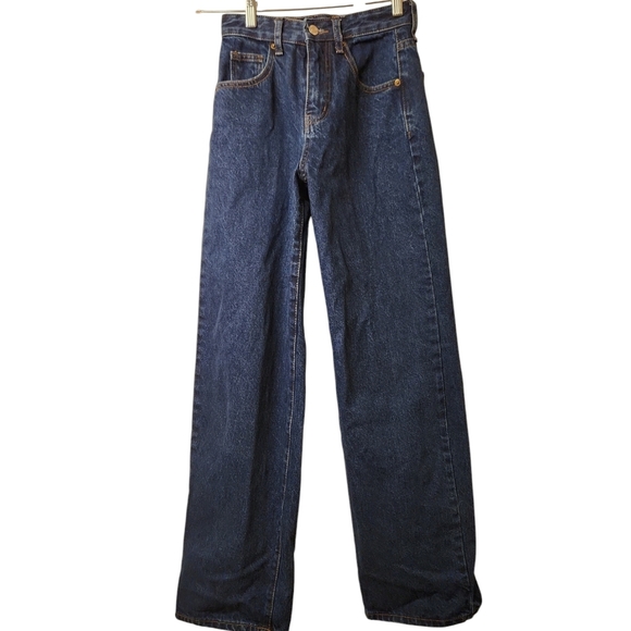 JustFab Denim - JustFab Women's High Waisted Wide Leg Zip Up Jeans Size 24